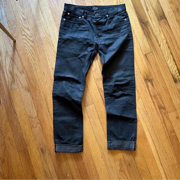 A.P.C. Petite Standard Raw Selvedge Denim in Charcoal Gray - Picture 2 of 13